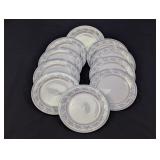 (10)Vintage Fine China Plates w/Blue Floral