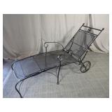 (1) Wrought Iron Mesh Chaise Lounge