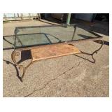 Ornate Metal and Glass Coffee Table