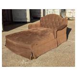 Elegant Brown Tufted Chaise Lounge