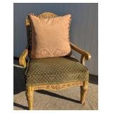 Vintage Louis XVI Style Round Back Armchair