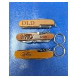 (3)Wooden Multi-Tool Keychains Lot