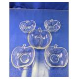(5) Apple-Shaped Glass Bowls