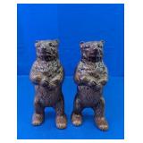 (2) Cast Iron Standing Bear Figurines