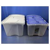 (2) Plastic Storage Totes with Lids