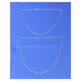 Duo of 20" 925 Sterling Silver Necklace Chains