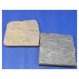 (2) Natural Stone Coasters with Cork Backing