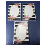 (3) Floral & Striped Note Card Sets