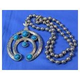 (1) Squash Blossom Silver-Tone Necklace