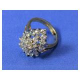 (1) 14k GE Rhinestone Cluster Ring