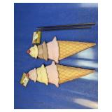 (2) Metal Ice Cream Cone Stakes
