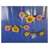 (3) Metal Floral Wall Hooks