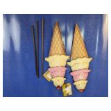 (2) Metal Ice Cream Cone Stakes
