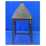 Rustic Black Metal Pyramid-Top Lantern Frame