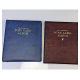(2) Postcard & Wine Label Albums
