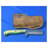 Fixed Blade Knife with Leather Sheath