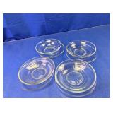 (8) Clear Glass Bowls & Saucers