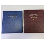 (2) Post Card & Wine Label Albums