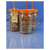 (3) Mossy Oak Camo Mason Jar Style Tumblers
