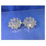 (2) Glass Star Tealight Holders
