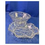 (2) Clear Glass Serving Bowls