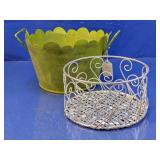 (2) Metal & Aluminum Decorative Baskets