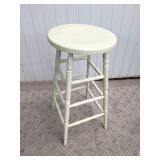 (1) Cream Painted Wooden Bar Stool
