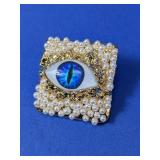 Unusual Eye Pearl Brooch