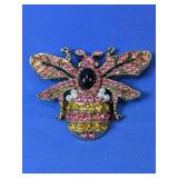 (1) Vintage Giant Rhinestone Bee Brooch