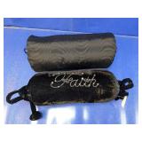 (2) Black Velvet Bolster Pillows