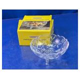 Holiday Home Footed Glass Candy Dish