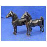 (2) Cast Metal Horse Figures