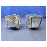(2) Glass Trinket Boxes
