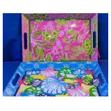 (2) Lilly Pulitzer Melamine Serving Trays