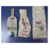 (3) Wine Gift Bags Burlap Style