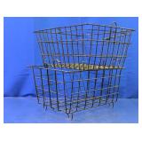 (2) Black Wire Storage Baskets w/ Handles