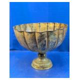 Large Metal Fluted Pedestal Urn/Cachepot