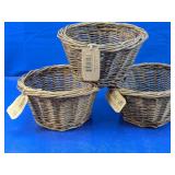 (3) Natural Life Woven Baskets
