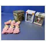 (9) Christmas Ornaments & Decorative Tin