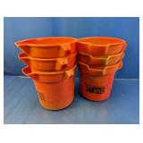 (6) Red Plastic Sanitizer Buckets