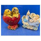 (2) Assorted Painted Figurines