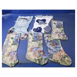 (6) Fabric Christmas Stockings