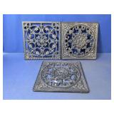 (3) Square Cast Iron Trivets