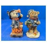 (2) Polystone Bear Figurines