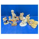 (9) Assorted figurines & clock lot