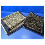 (2) Leopard Border Accent Rugs