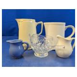 (5) Assorted Glass & Ceramic Creamers