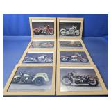 (8) Harley-Davidson Motorcycle Framed Prints