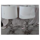 (2) Metal Table Lamps with Shades