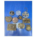 (10) Mixed Metal Belt Buckles & Medallions